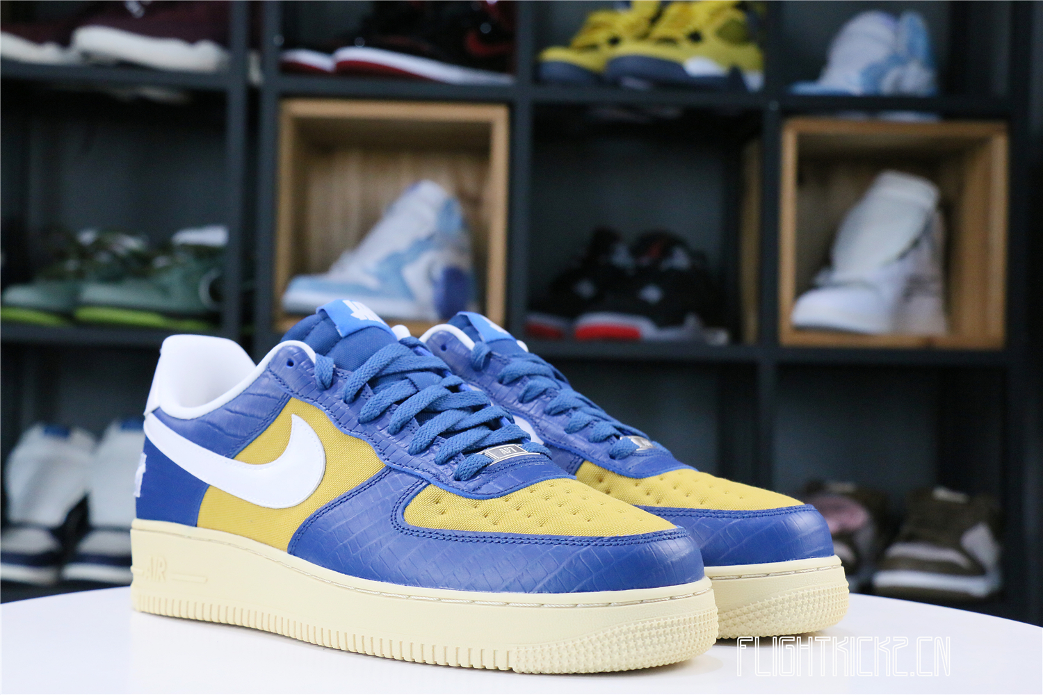 Nike Air Force 1 Low SP Undefeated 5 On It Blue Yellow Croc