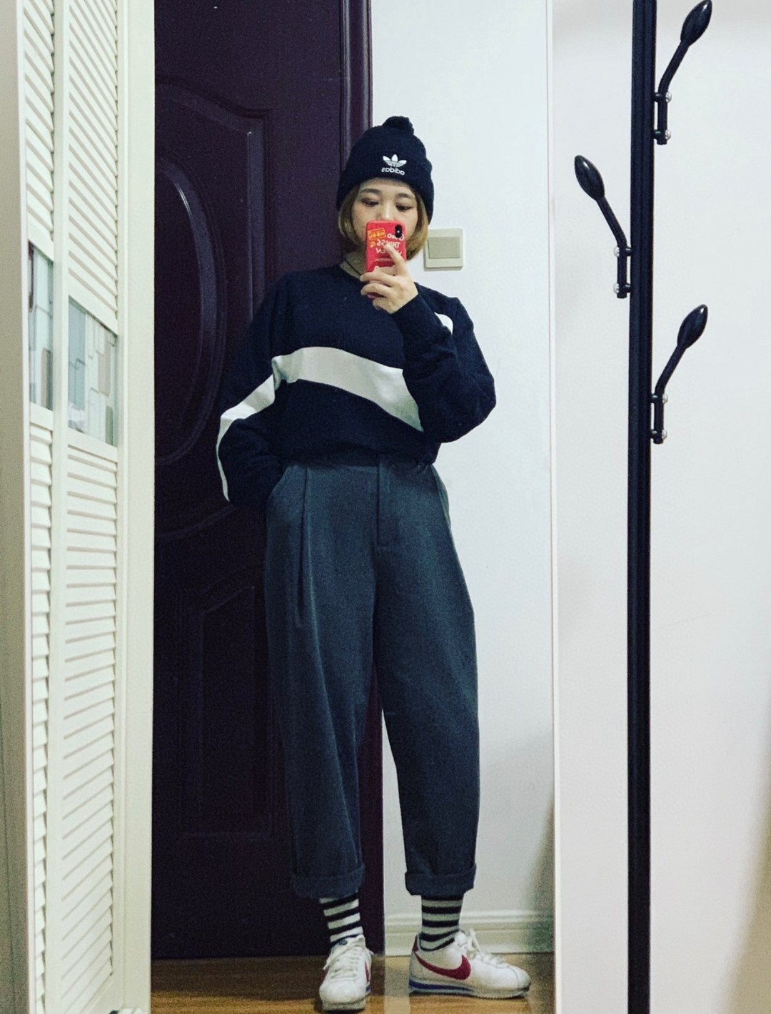 Nike big hook patchwork round neck sweatshirt Hoodie