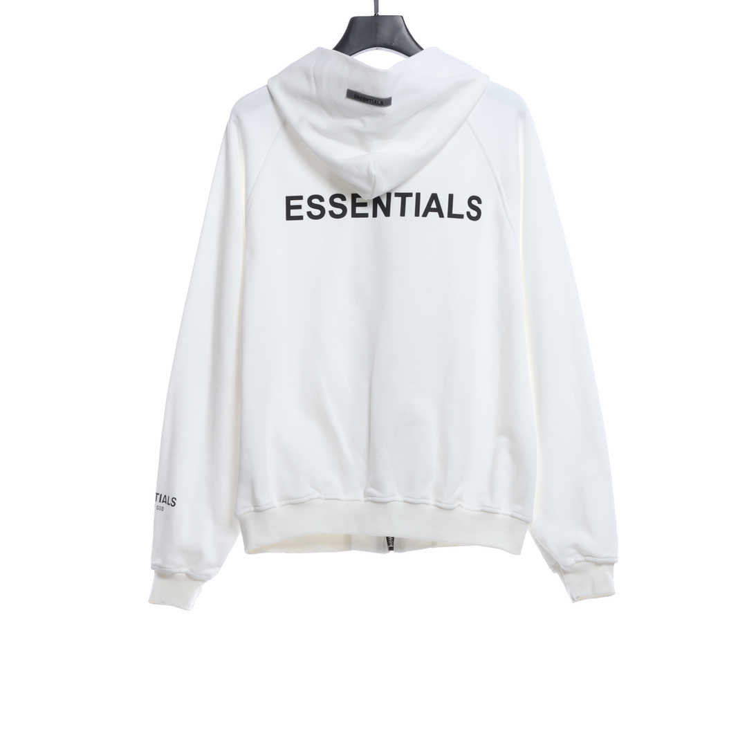 Double Line Back Silicone Lettering Zip Hoodie