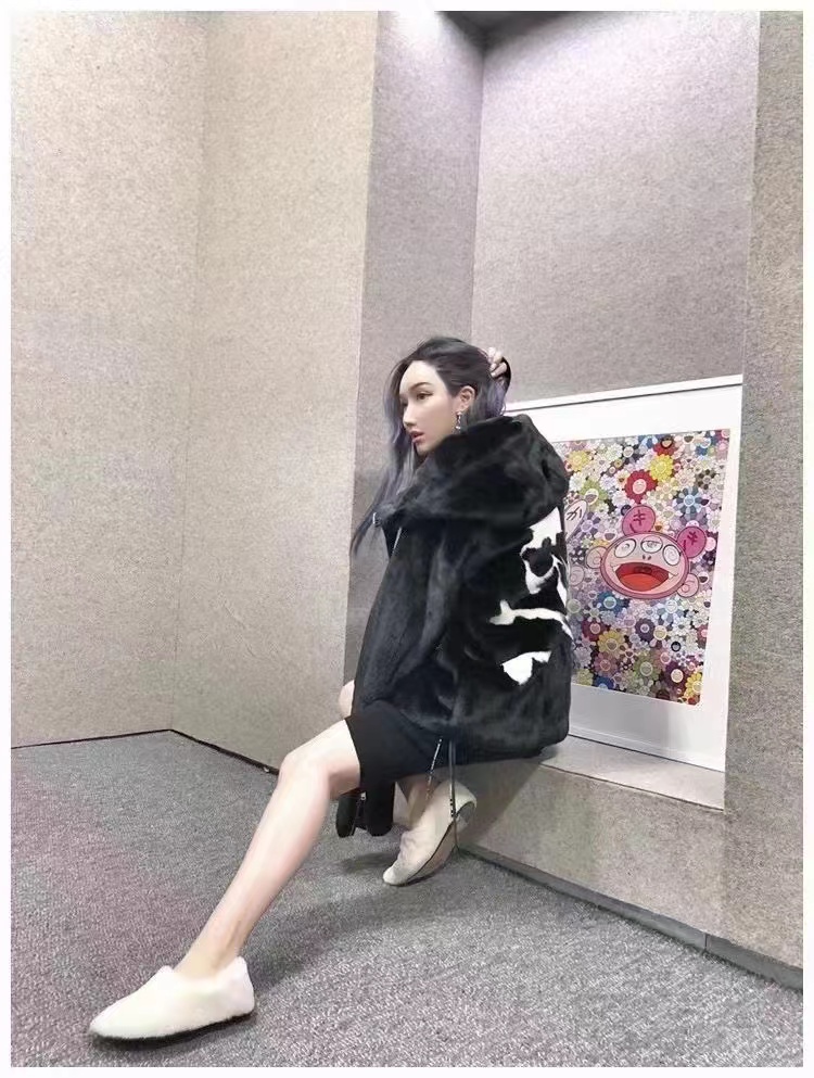 Mastermind Japan MMJ Big Skull Mink Fleece Hooded Fur Coat