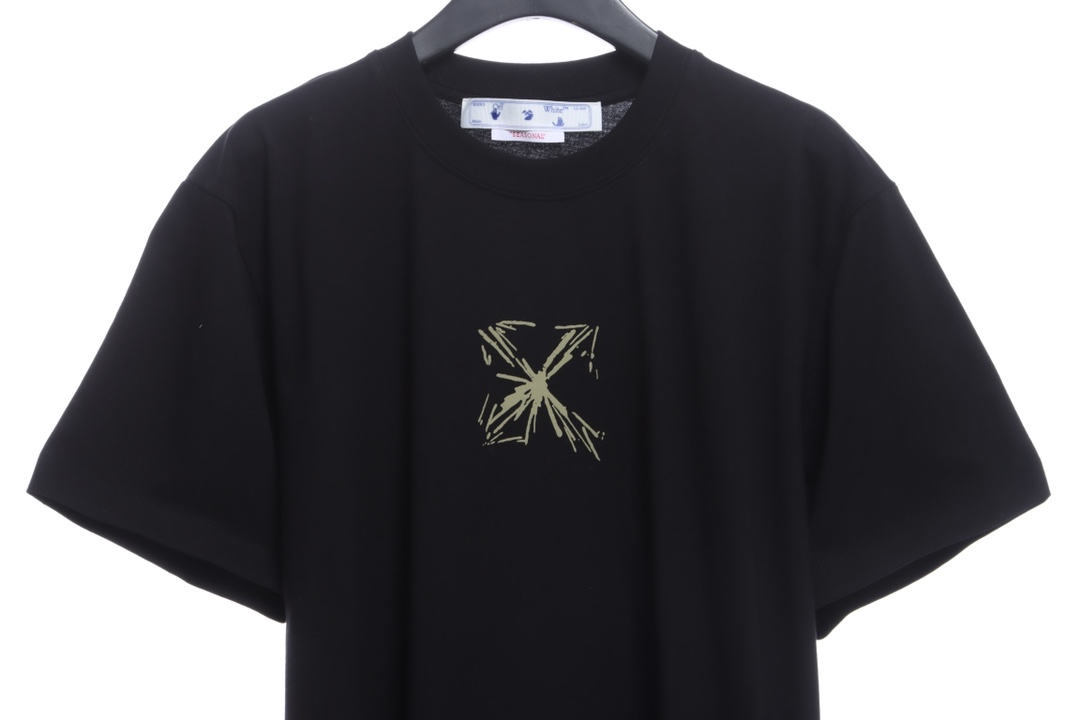 0W Sketch Splashed Ink Arrow Letter Short Sleeves