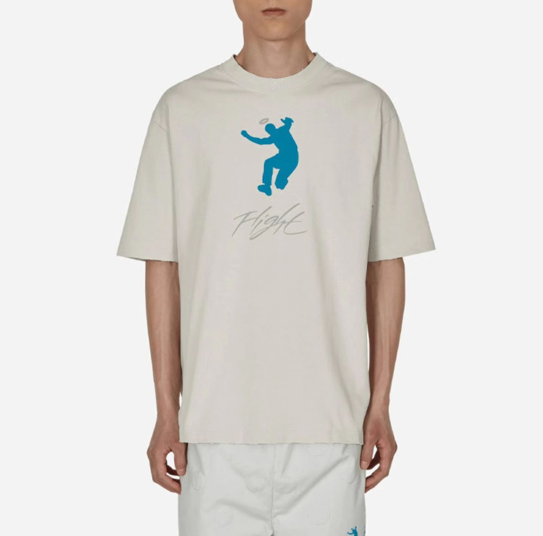 Aj UNION character letter print short sleeve