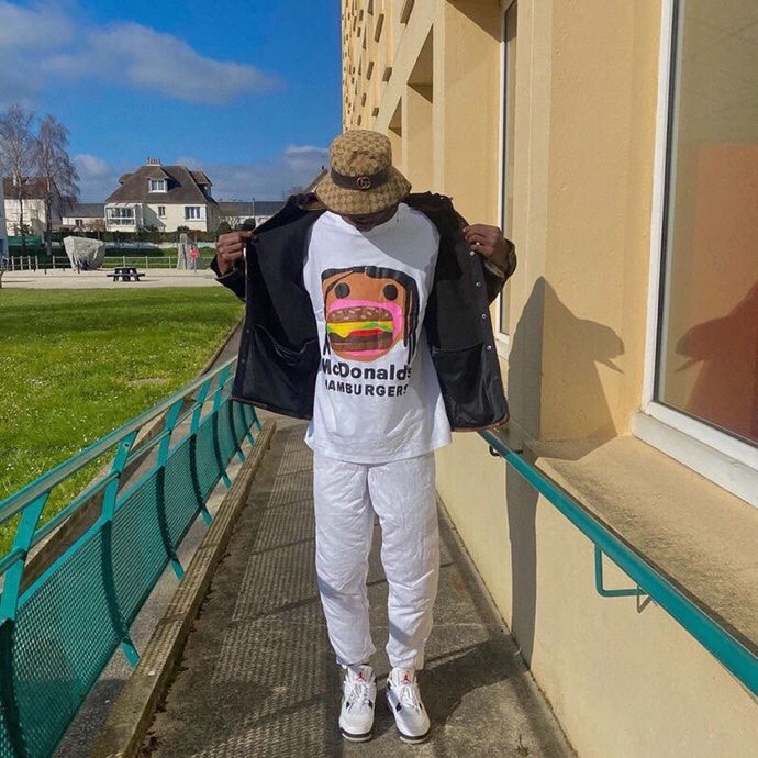 Travis Scott Foam hamburger mouth pattern short sleeves