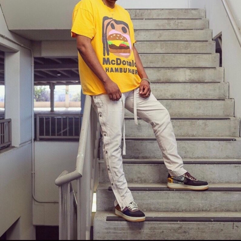 Travis Scott Foam hamburger mouth pattern short sleeves