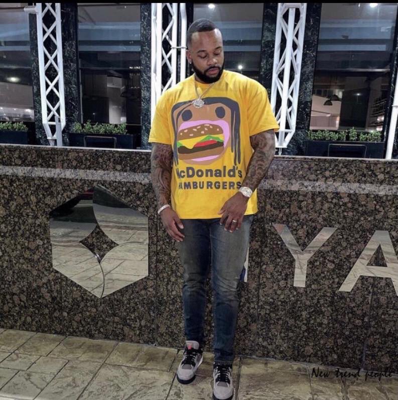 Travis Scott Foam hamburger mouth pattern short sleeves