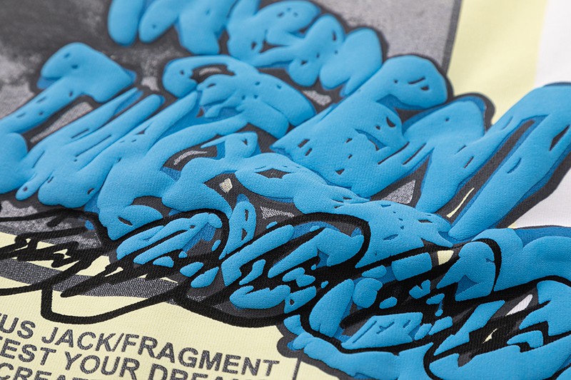 Travis Scott Joint badge style Logo letter foam printing round collar and short sleeves