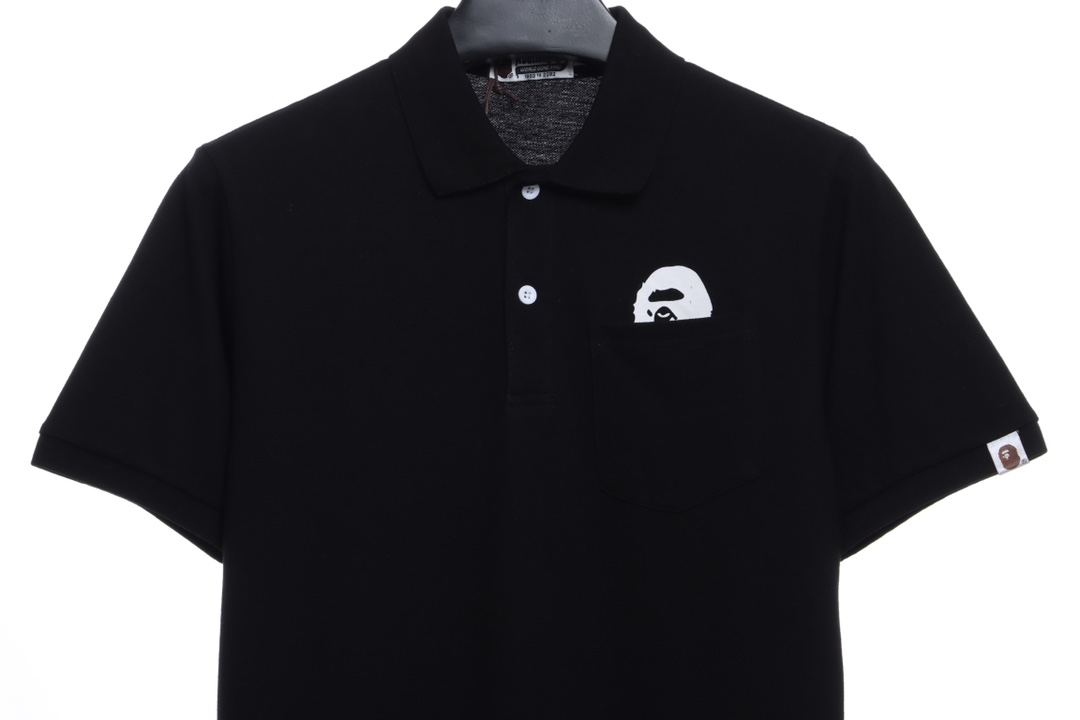 BAPE back colorful letter printing POLO short sleeves