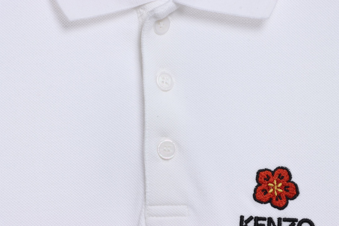 kenzo crabapple flower embroidery POLO short sleeves