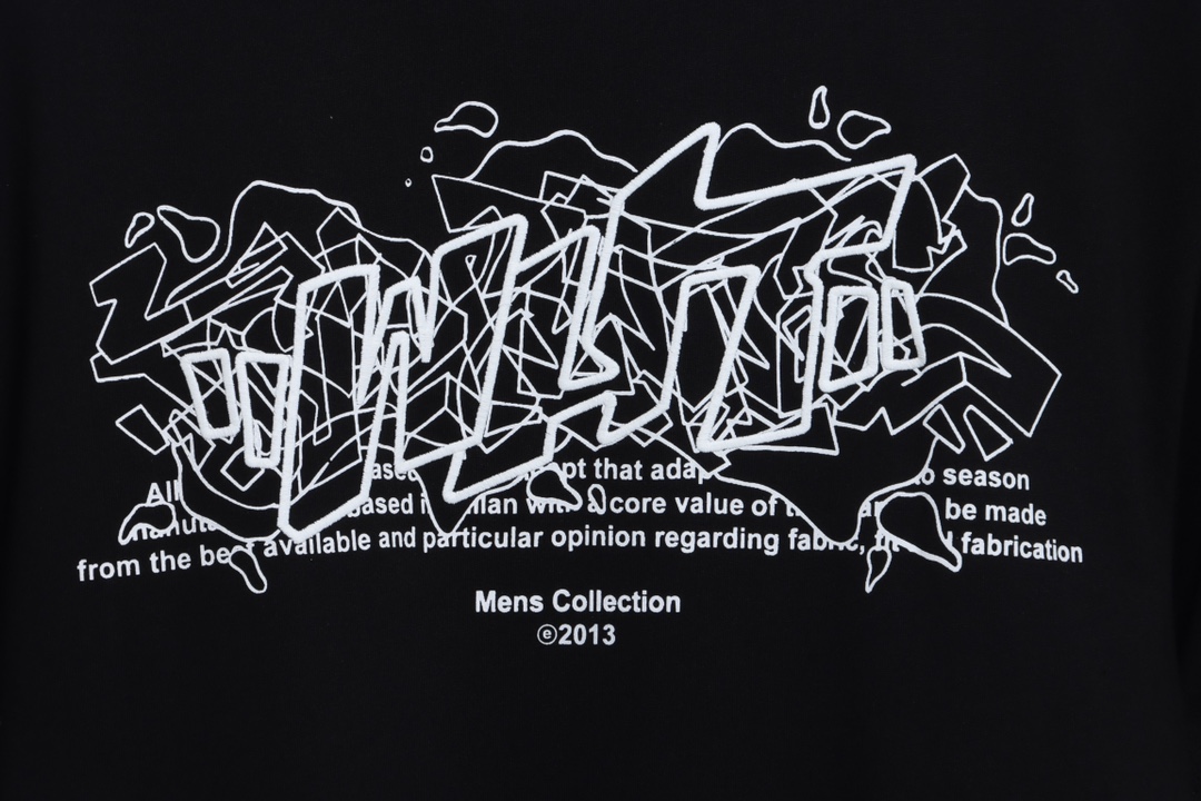 OW embroidery flocking print pattern short sleeve