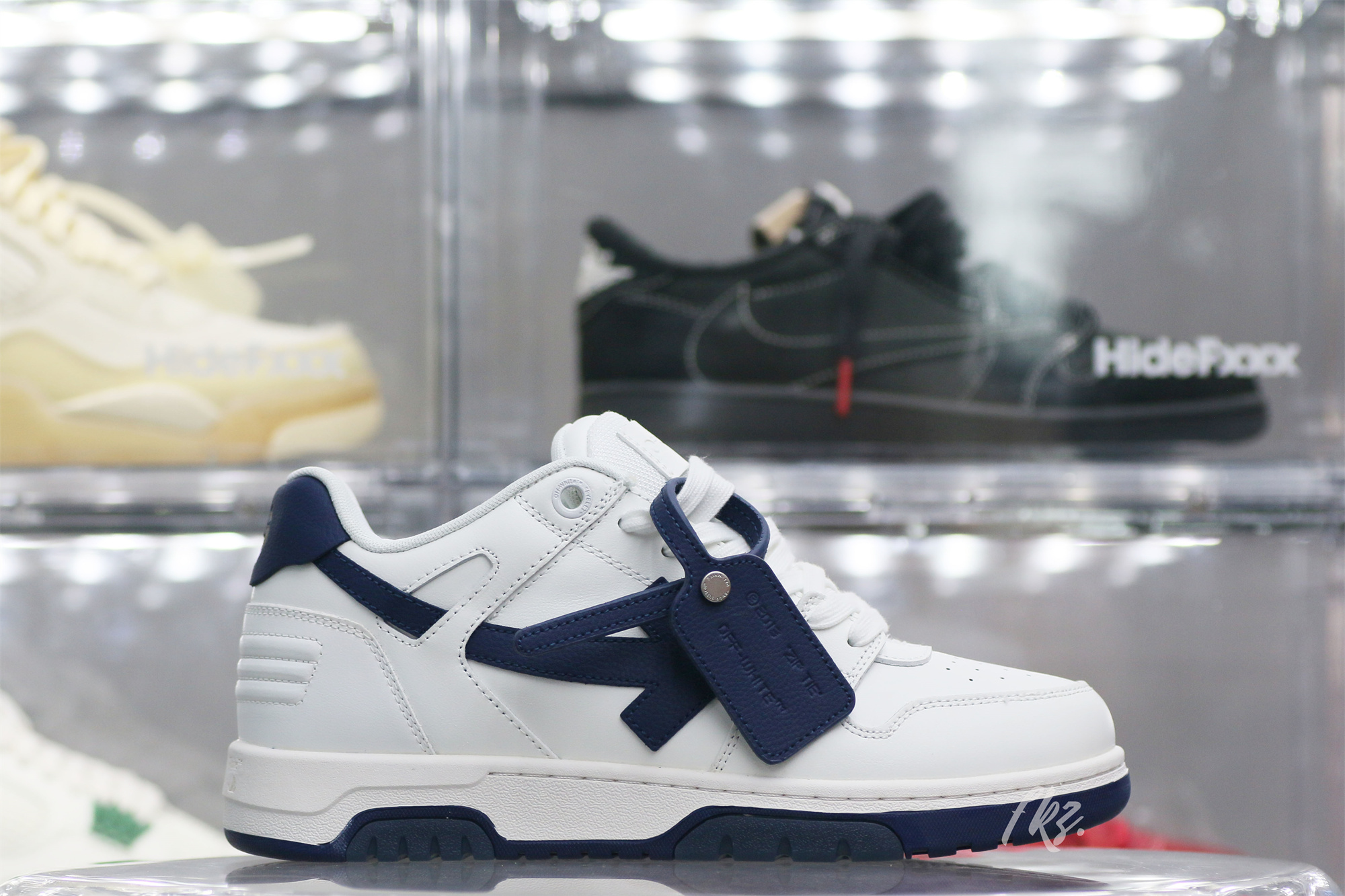 Off-White White Navy Blue Out Of Office Sneaker