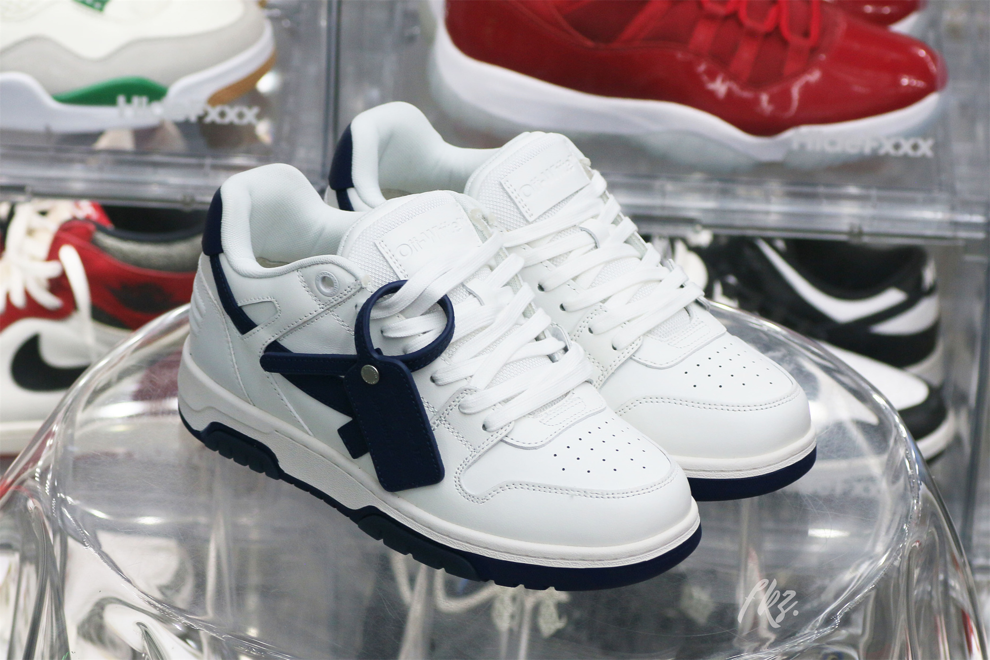 Off-White White Navy Blue Out Of Office Sneaker