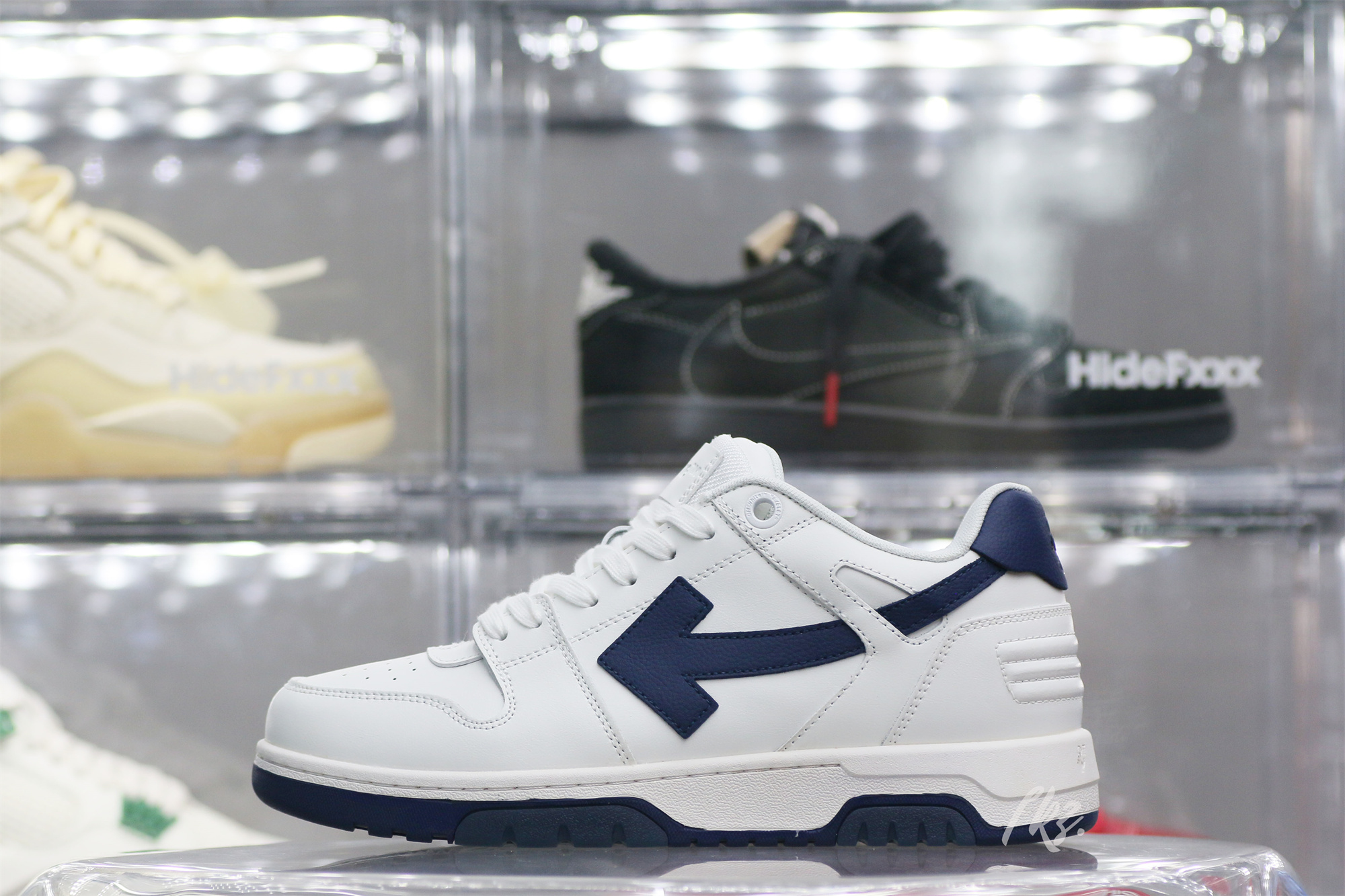 Off-White White Navy Blue Out Of Office Sneaker