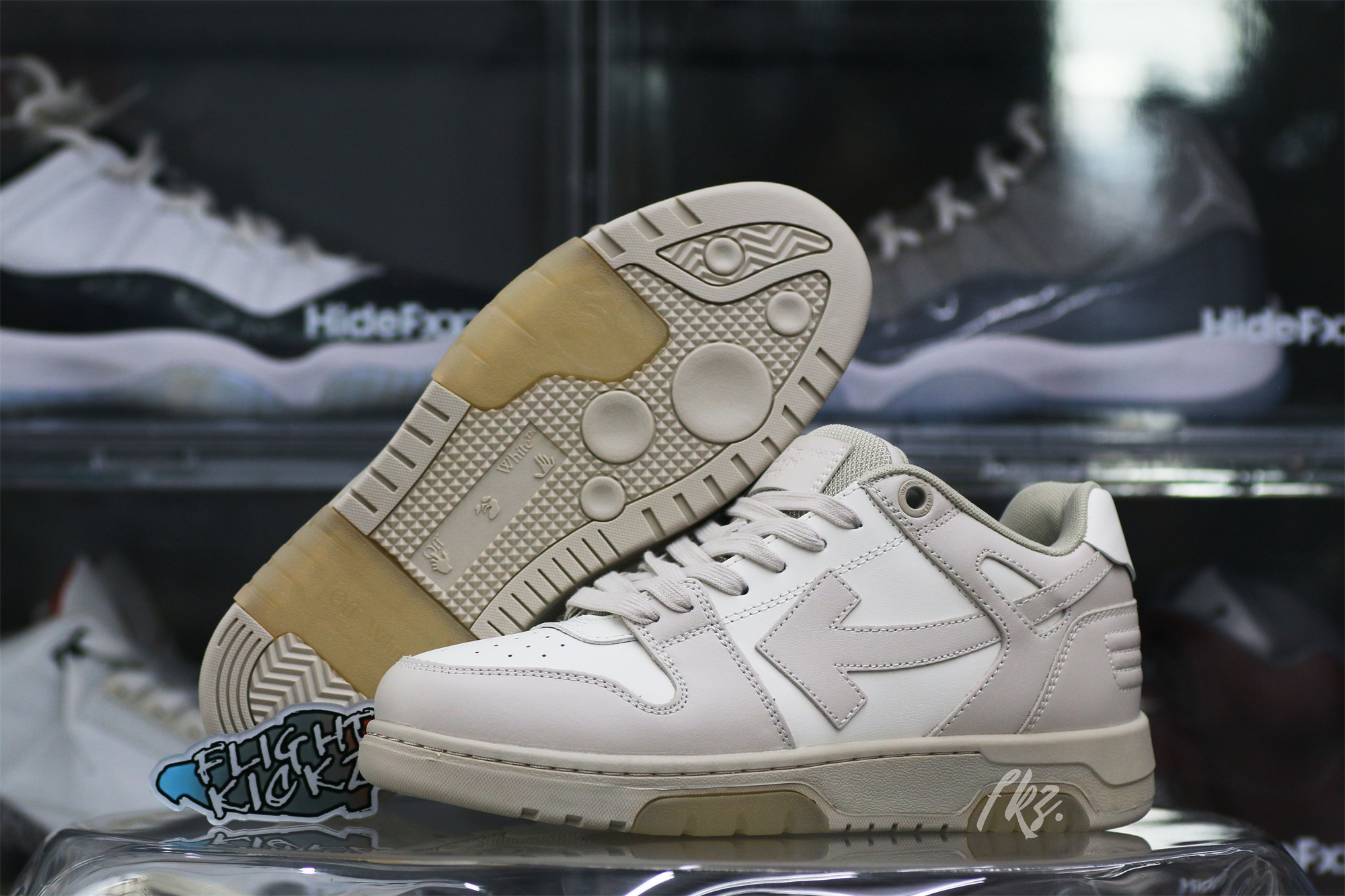 Off-White White & Beige ‘Out Of Office’ Sneakers