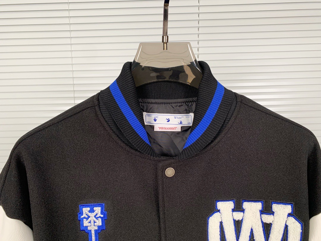 Off white Ow Black/ivory bomber jacket