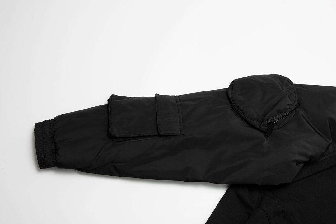 OFF-WHITE OW Black Function Wind Cotton-padded Hoodie 2023