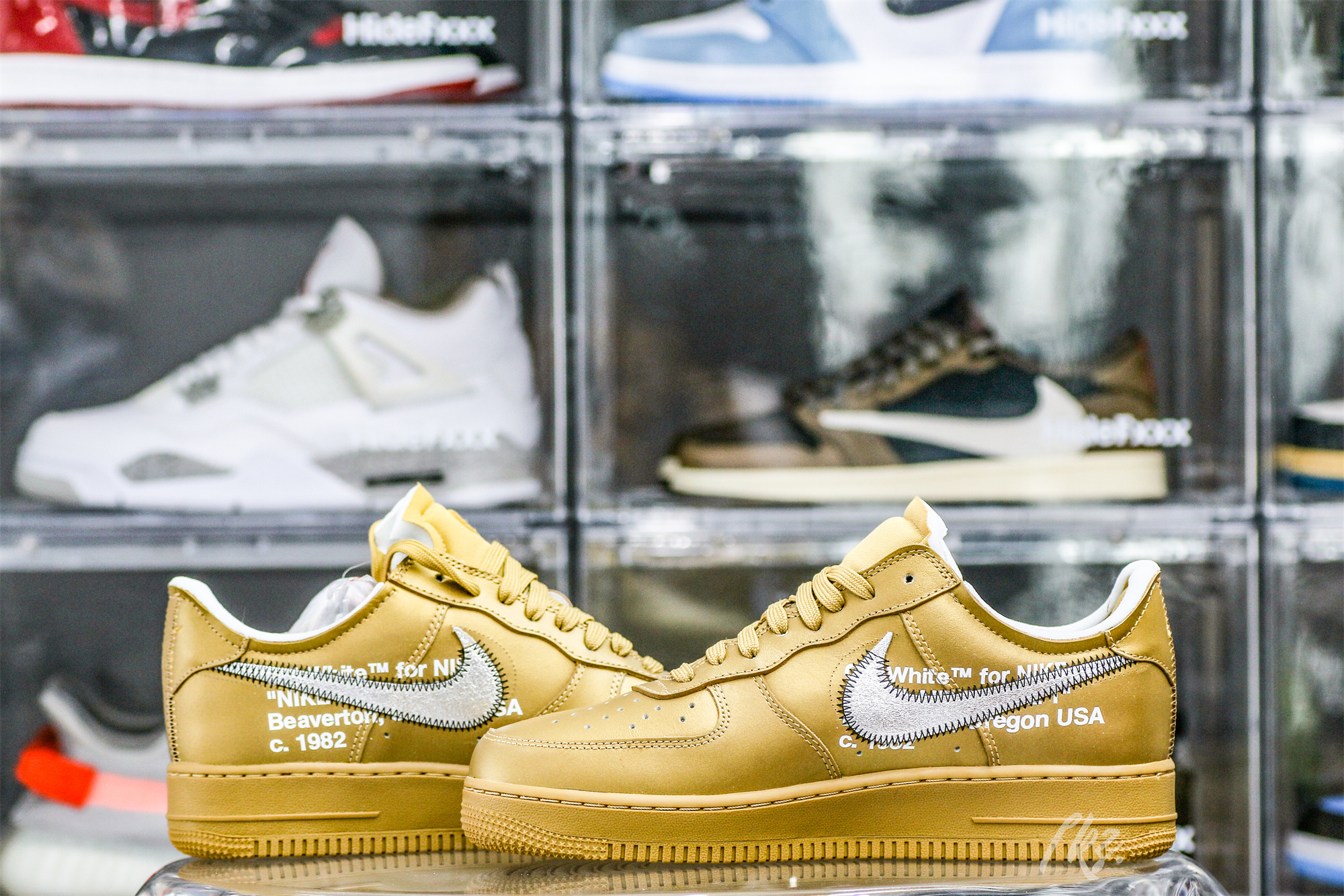 Nike Off-White Air Force 1 AF1 Gold Custom