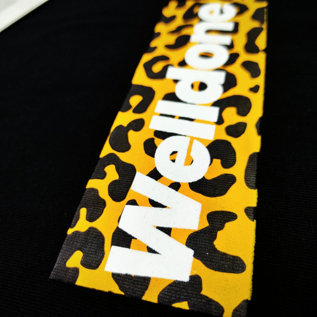 WE11D0NETRACK Leopard print Box Log T-Shirt