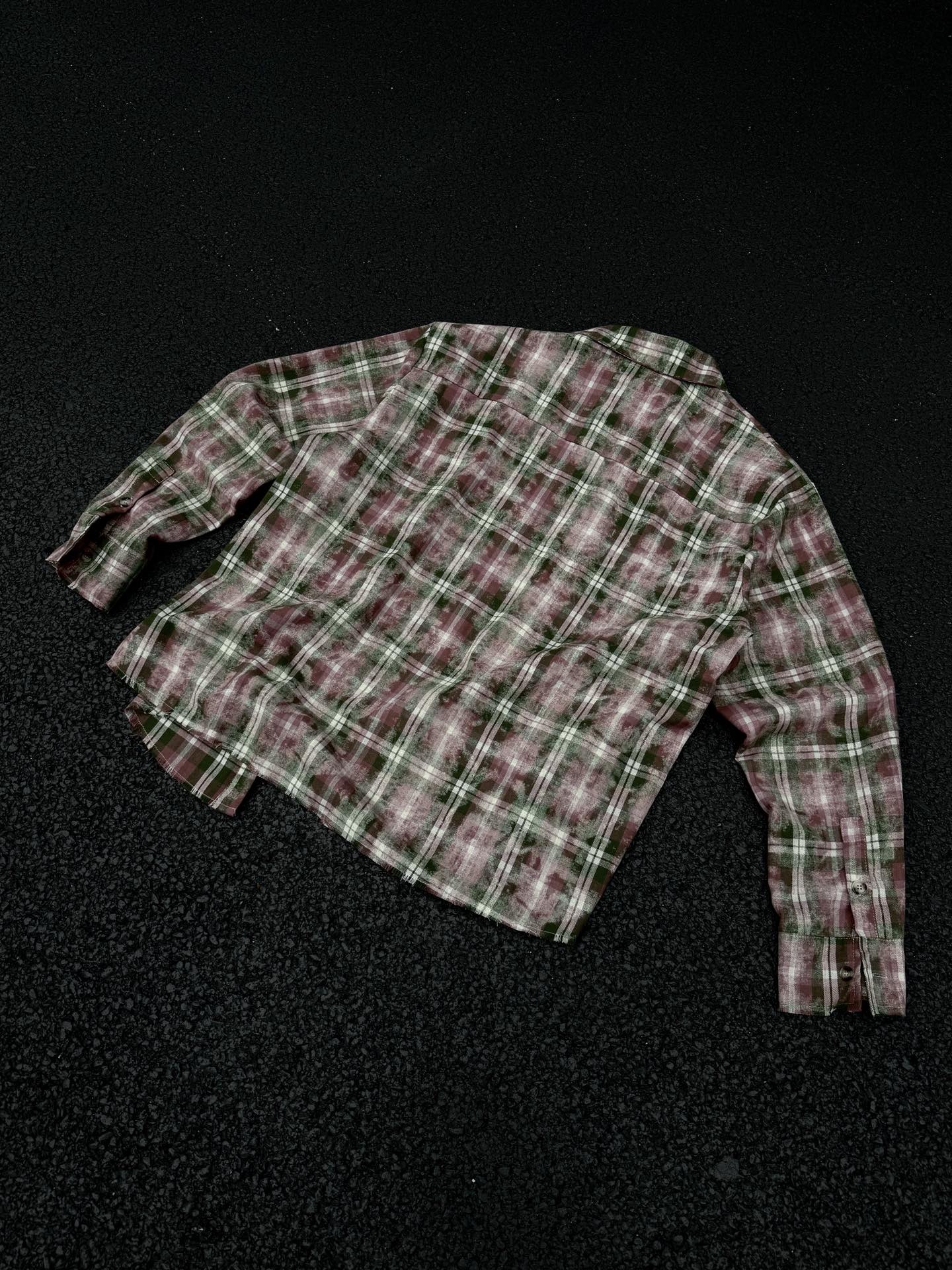 Vintage distressed and mottled DirtyFit worn-look plaid flannel pure cotton Shirt