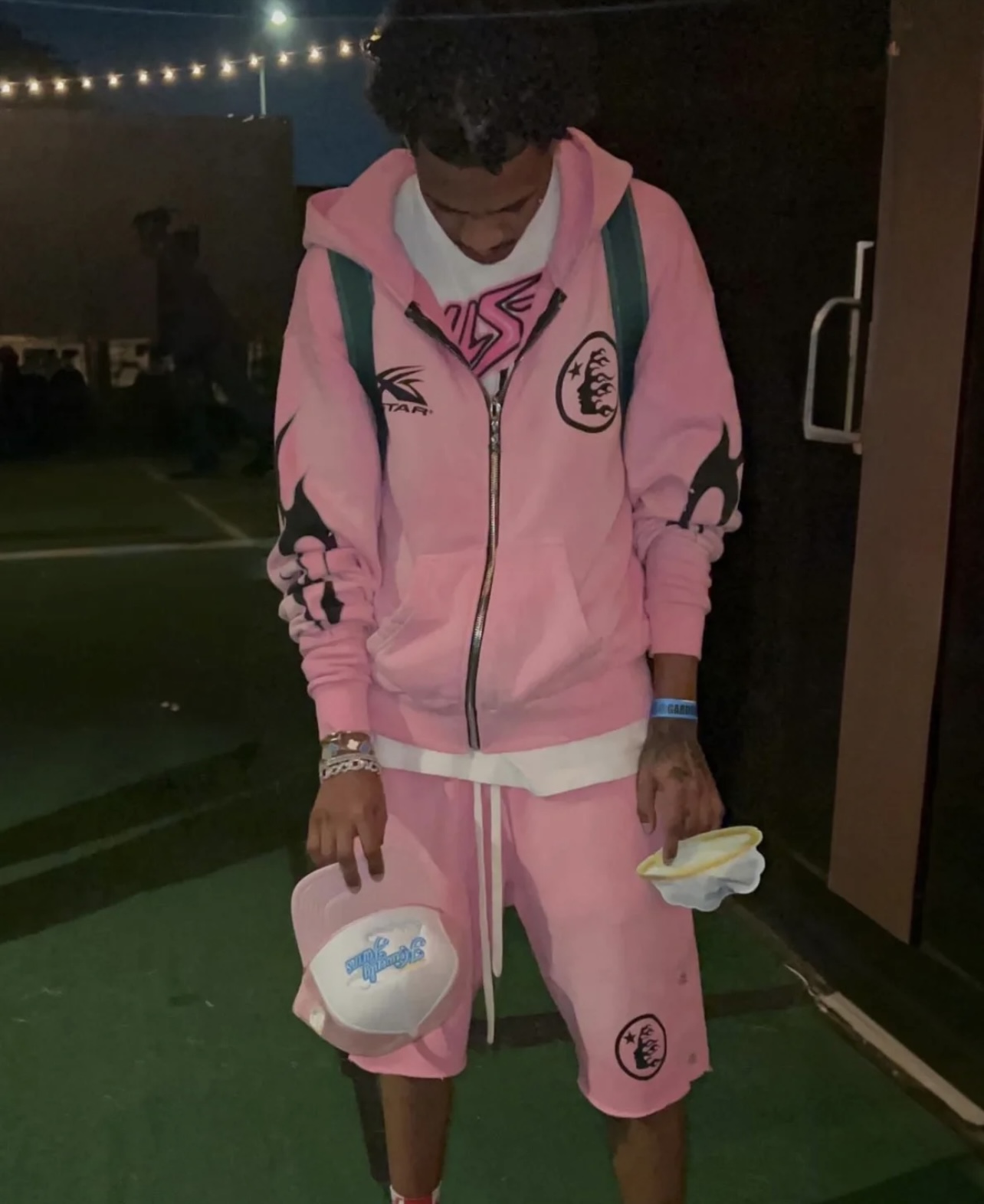 Hell$tar Studios vintage washed hoodie Pink