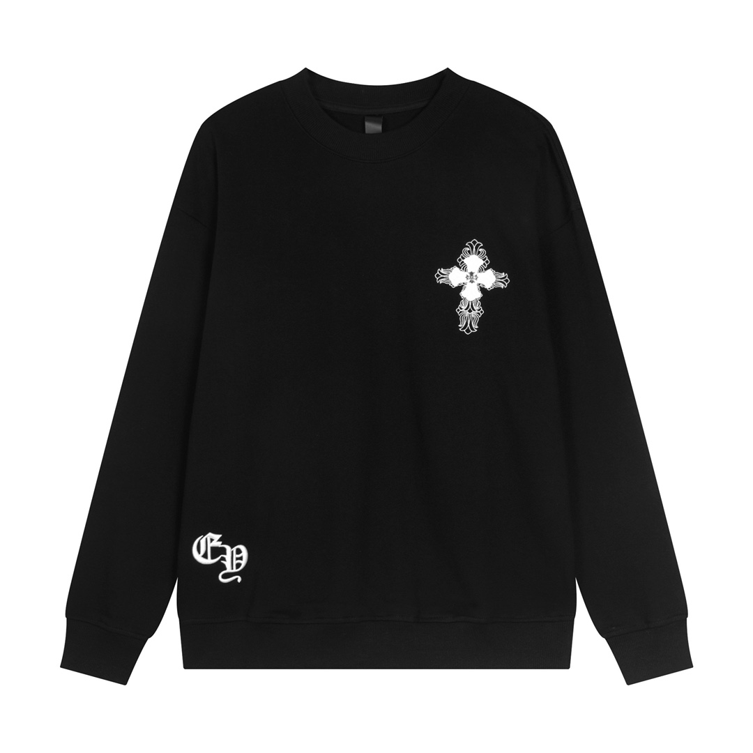 Ch*0me He**ts latest basic crewneck sweatshirt black/white