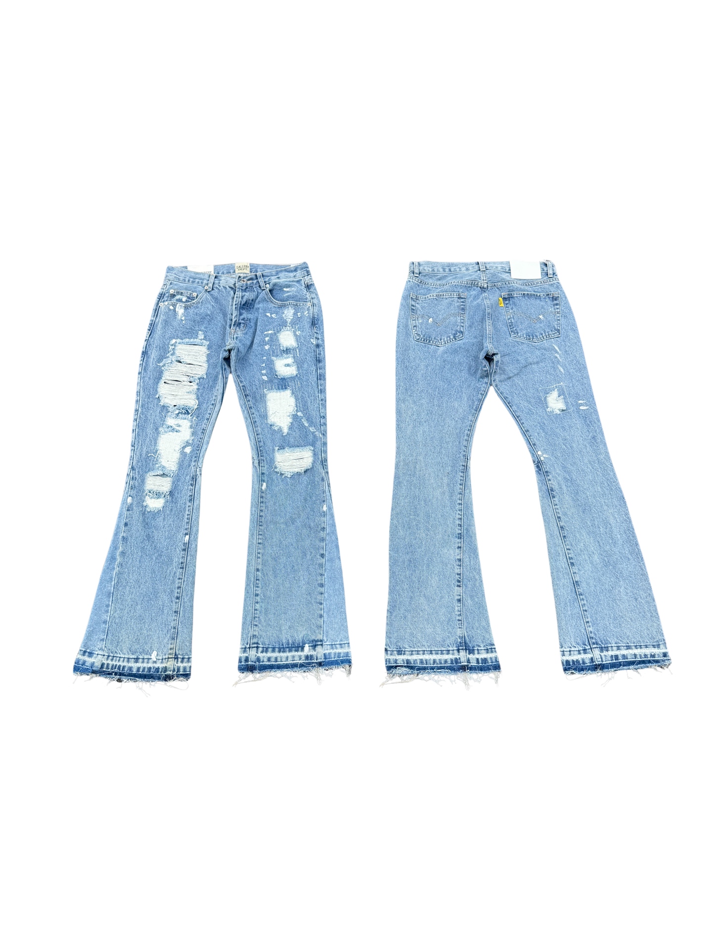 GALLERY.DEPT Distressed Patchwork Flared Jeans